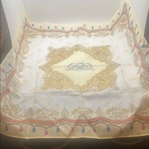 Balenciaga Elegant Gold and Cream Scarf